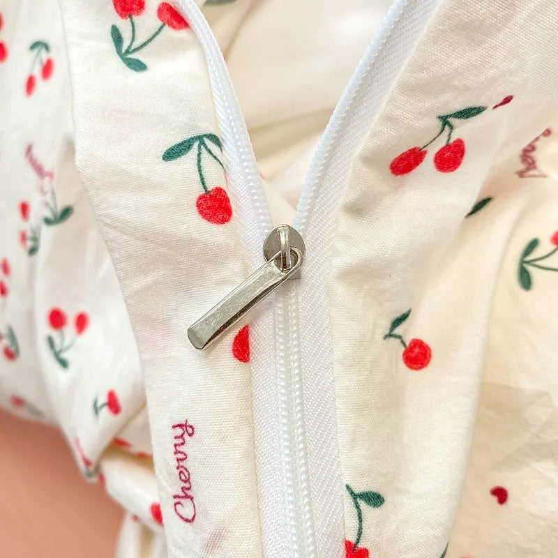 Bettwäsche Set Kirschblüte und Erdbeeren – Verschiedene Größen