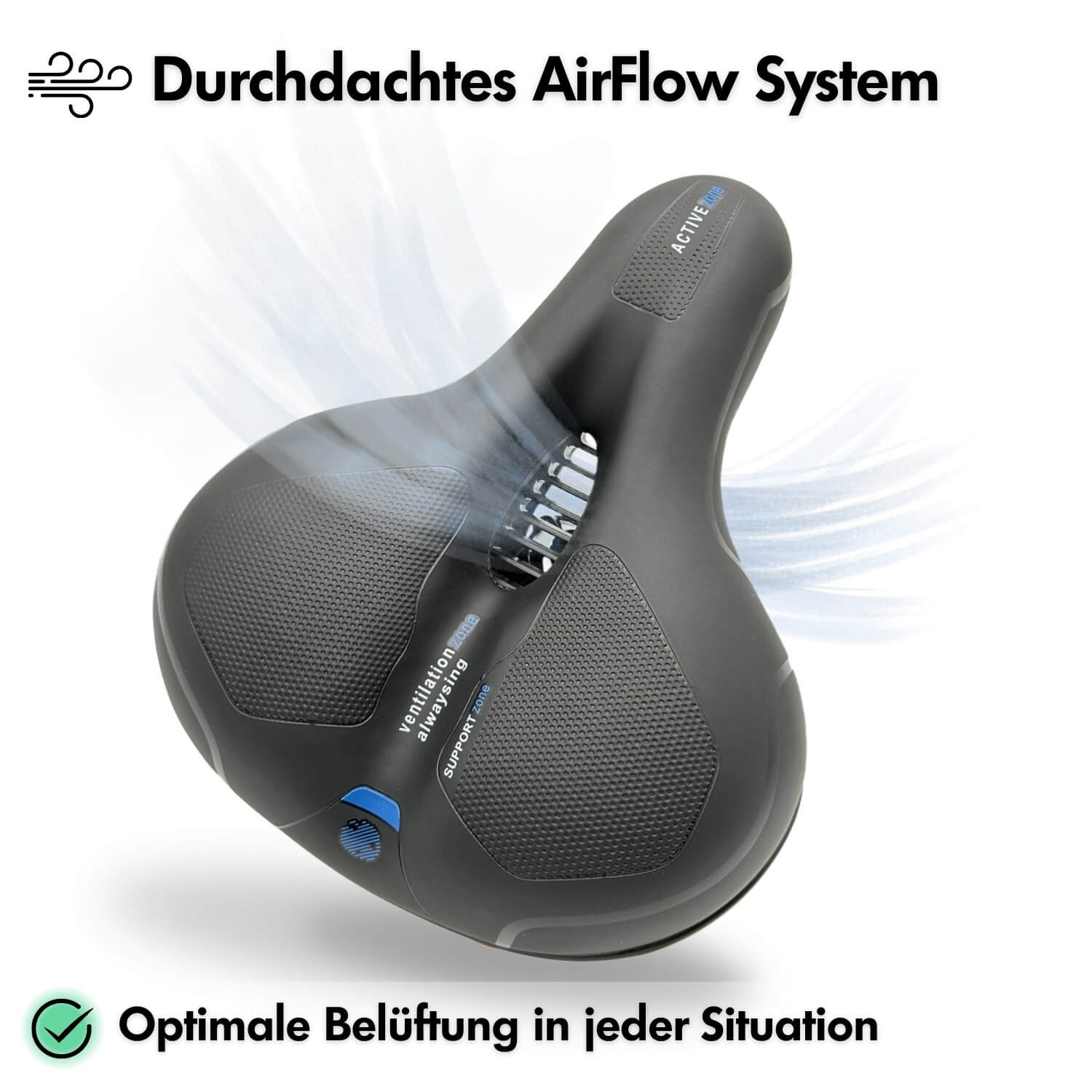 Sandsberg | CloudComfort Pro Fahrradsattel | Druckentlastender Memory-Schaum | Schwarz