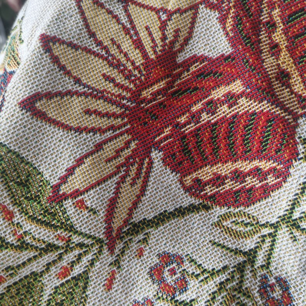 Blumenmuster Decke mit Rustikalen Fransen aus Weichem Polyester Baumwolle