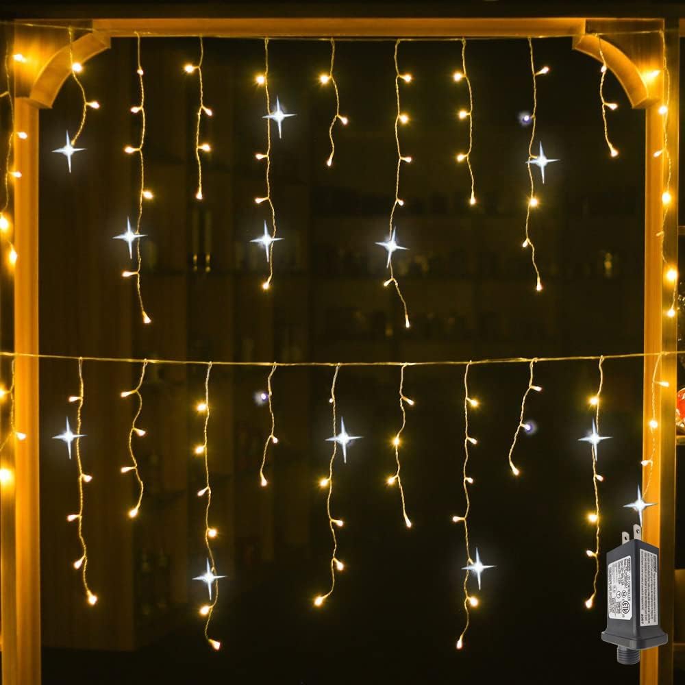 LED Weihnachtsvorhangbeleuchtung 4 m – Für Innen und Außen