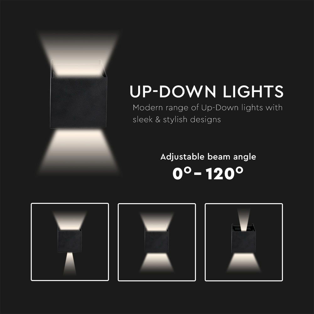 LED Wandleuchte 6W Außen Schwarz