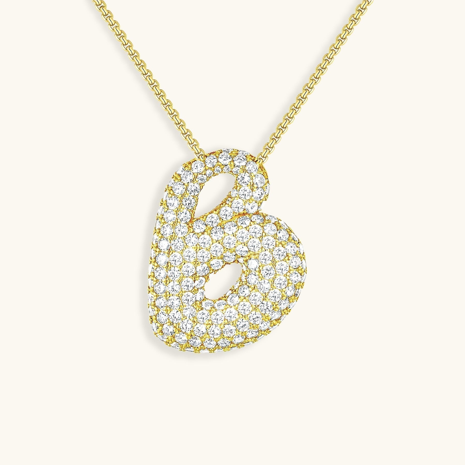 Bubble Initial-Diamant-Halskette