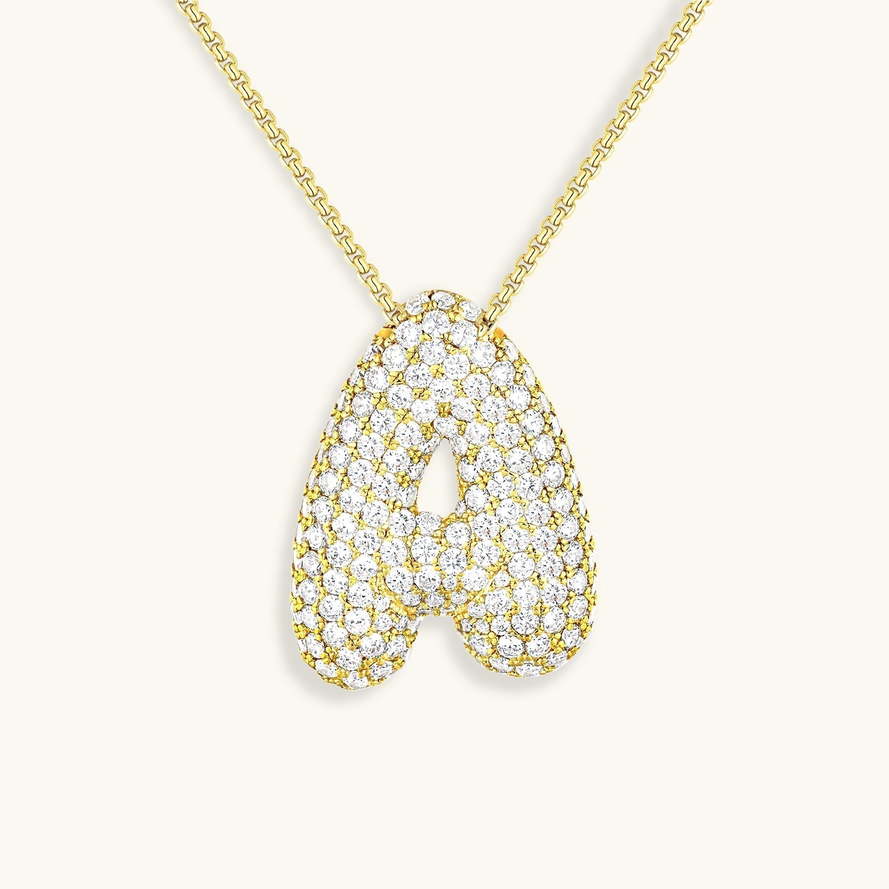 Bubble Initial-Diamant-Halskette