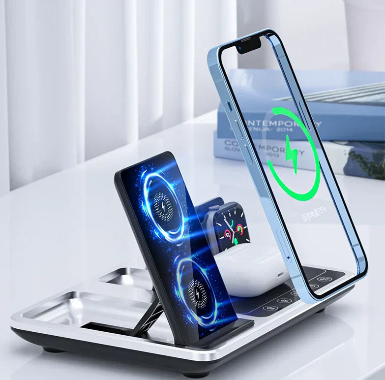 EasyCharge - 4-in-1 Drahtloses Ladegerät für iPhone, Apple Watch und AirPods - Schnelles und Effizientes Ladegerät