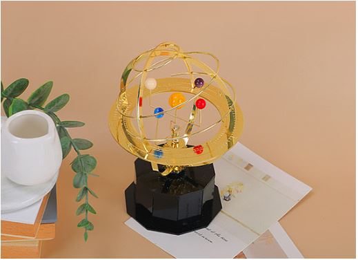 BowLift | Grand Orrery Modell Handgefertigte Mechanische Messing Solar-System Nachbildung (5 Planeten)
