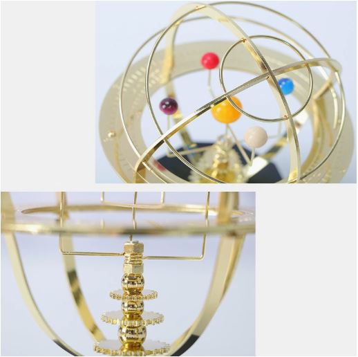 BowLift | Grand Orrery Modell Handgefertigte Mechanische Messing Solar-System Nachbildung (5 Planeten)