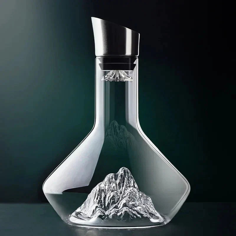 Bleifreie Kristallkaraffe mit Iceberg-Basis – 1500 ml Dekantierkaraffe für Rotwein