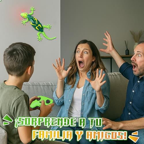 GecoFun Fernbedienung Eidechse | Interaktive Eidechse mit leuchtenden LED-Augen und realistischen Bewegungen für Kinder ab 3 Jahren