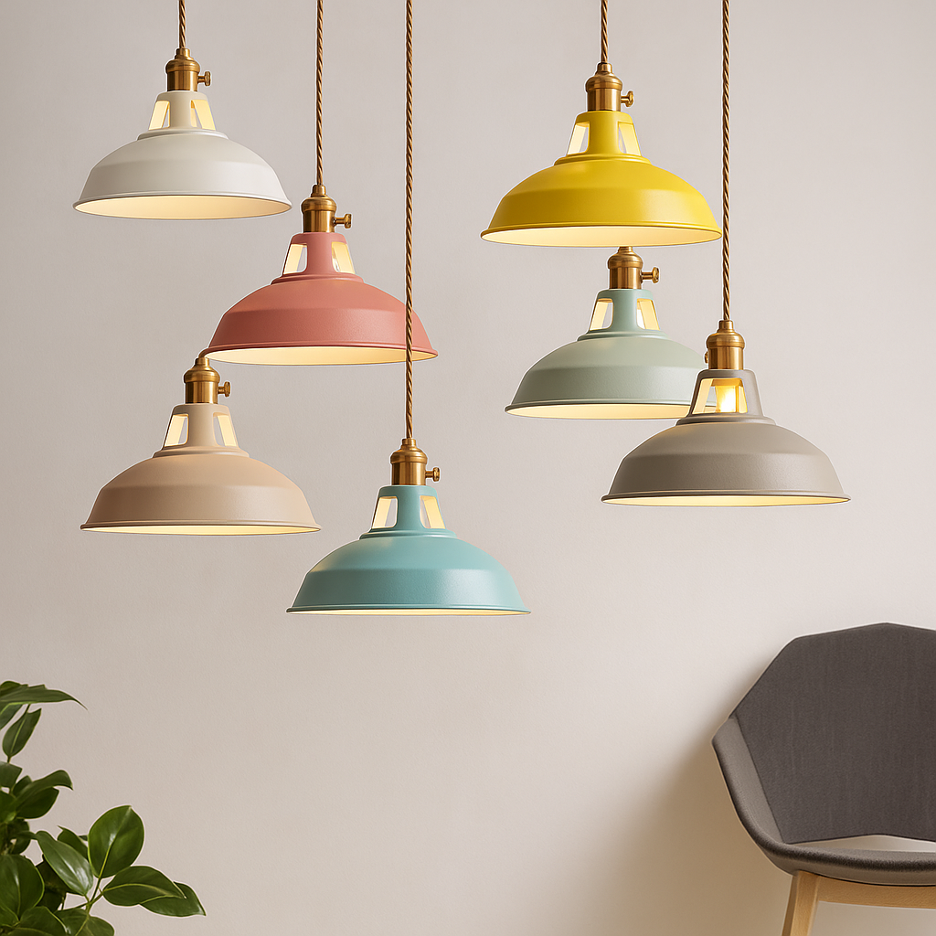 Industrielle bunte Metall-Dompendelleuchte LED 1-Licht