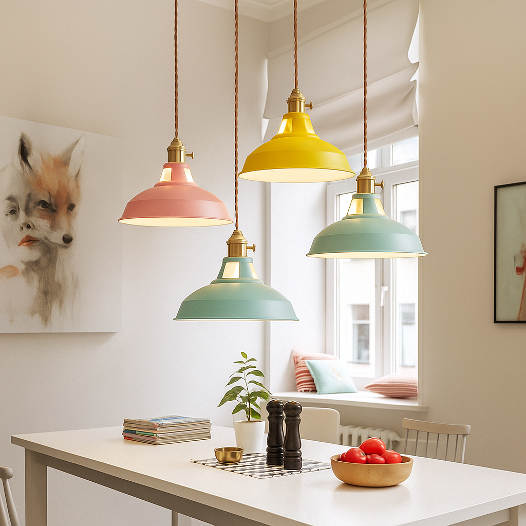 Industrielle bunte Metall-Dompendelleuchte LED 1-Licht