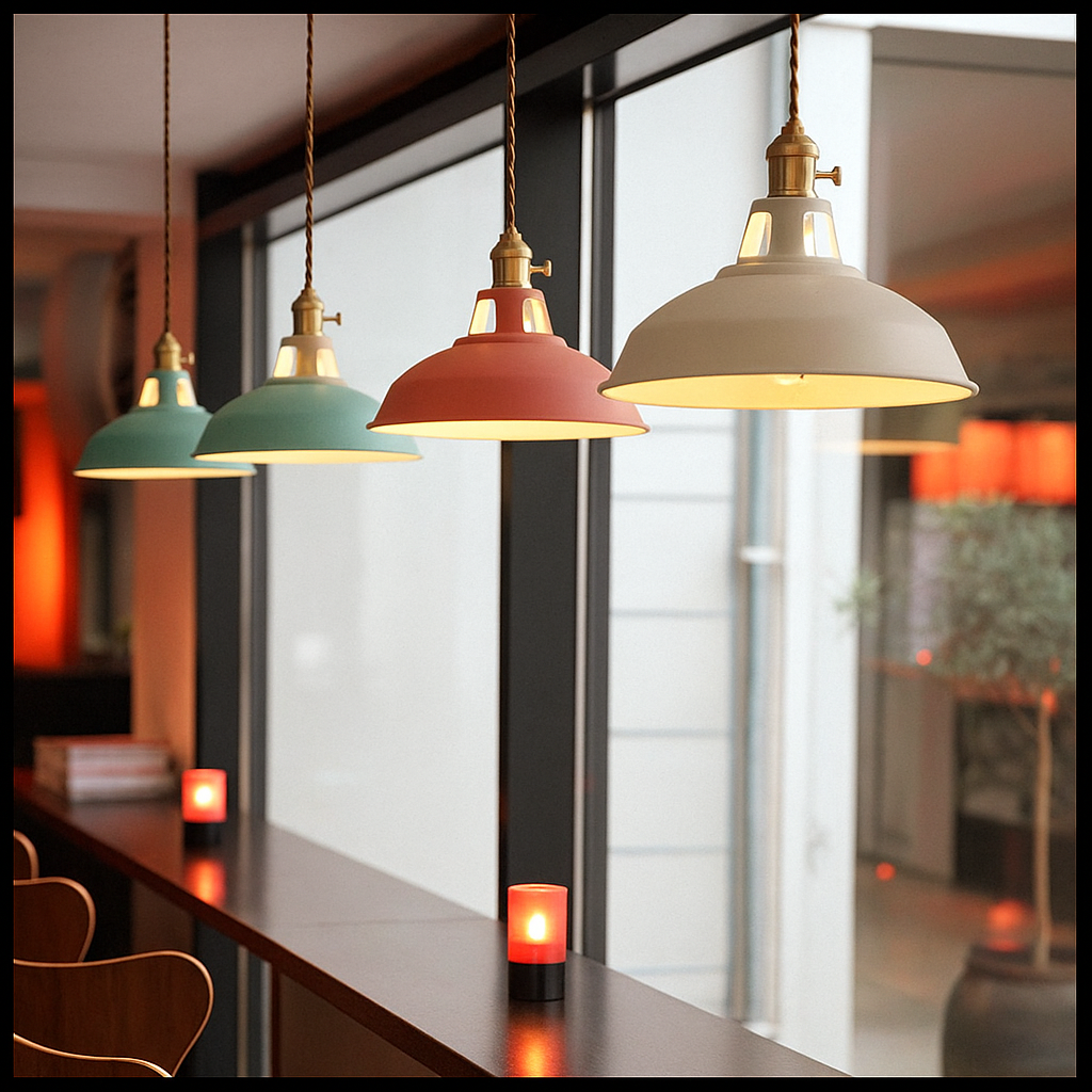 Industrielle bunte Metall-Dompendelleuchte LED 1-Licht