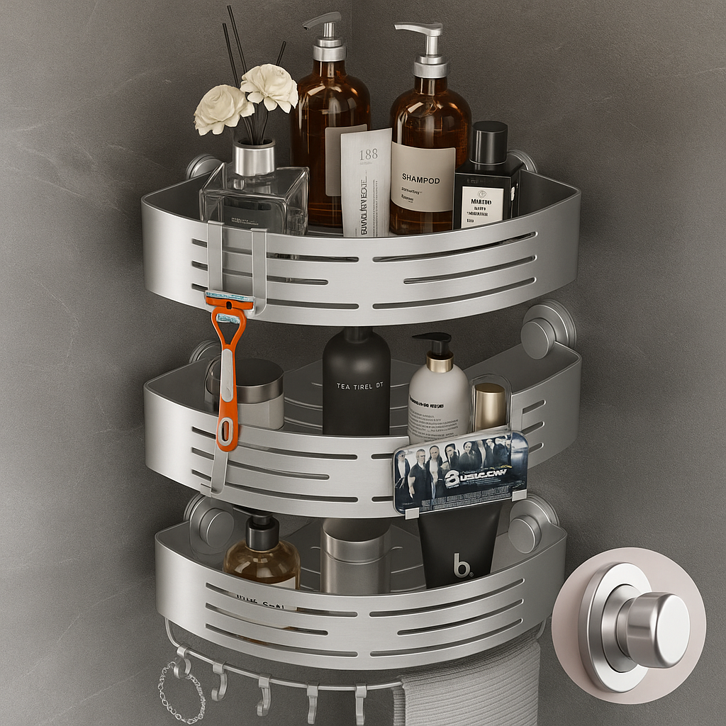 CaddyCraft Dreieckiger Dusch Organizer | Maximieren Sie den Raum mit einem stilvollen, vielseitigen Caddy