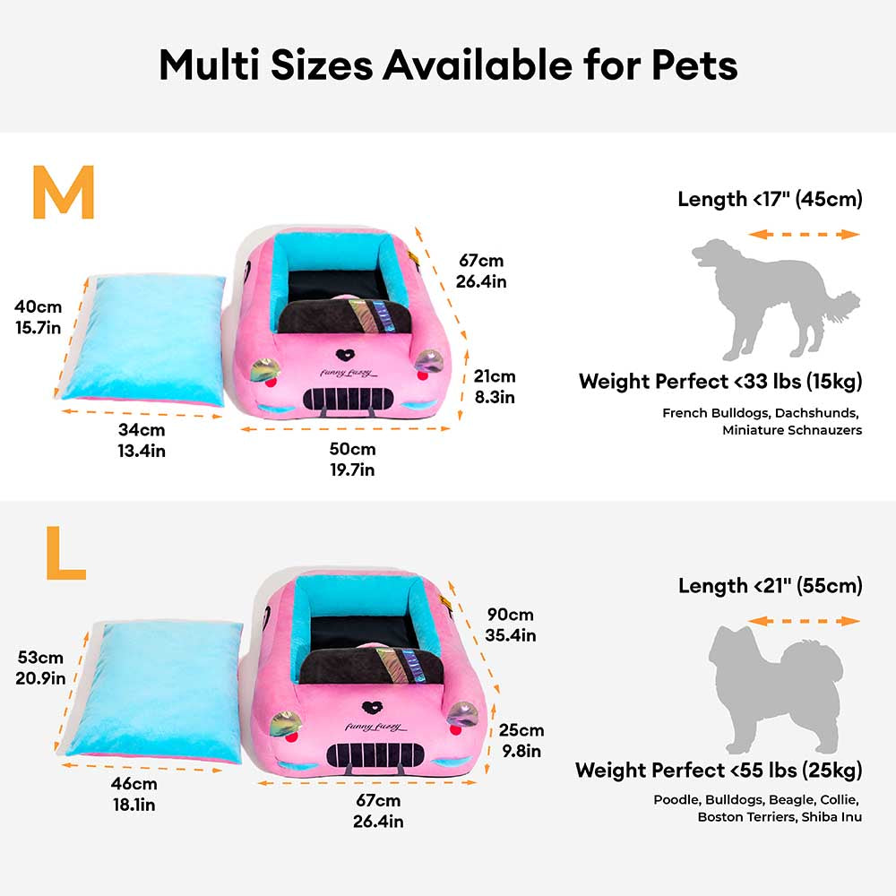 FurElegance Klassisches Umwandelbares Rennwagenbett | Luxuriöses Bolster-Hundebett für stilvollen Komfort und Unterstützung
