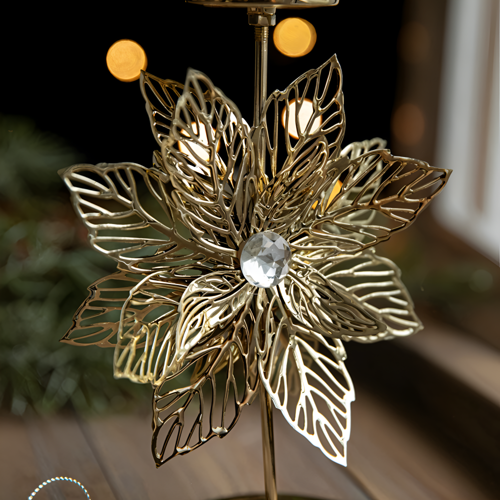 Vintage Goldene Weihnachtskerzenhalter – Stimmungsvolle Dekorative Tischdekoration