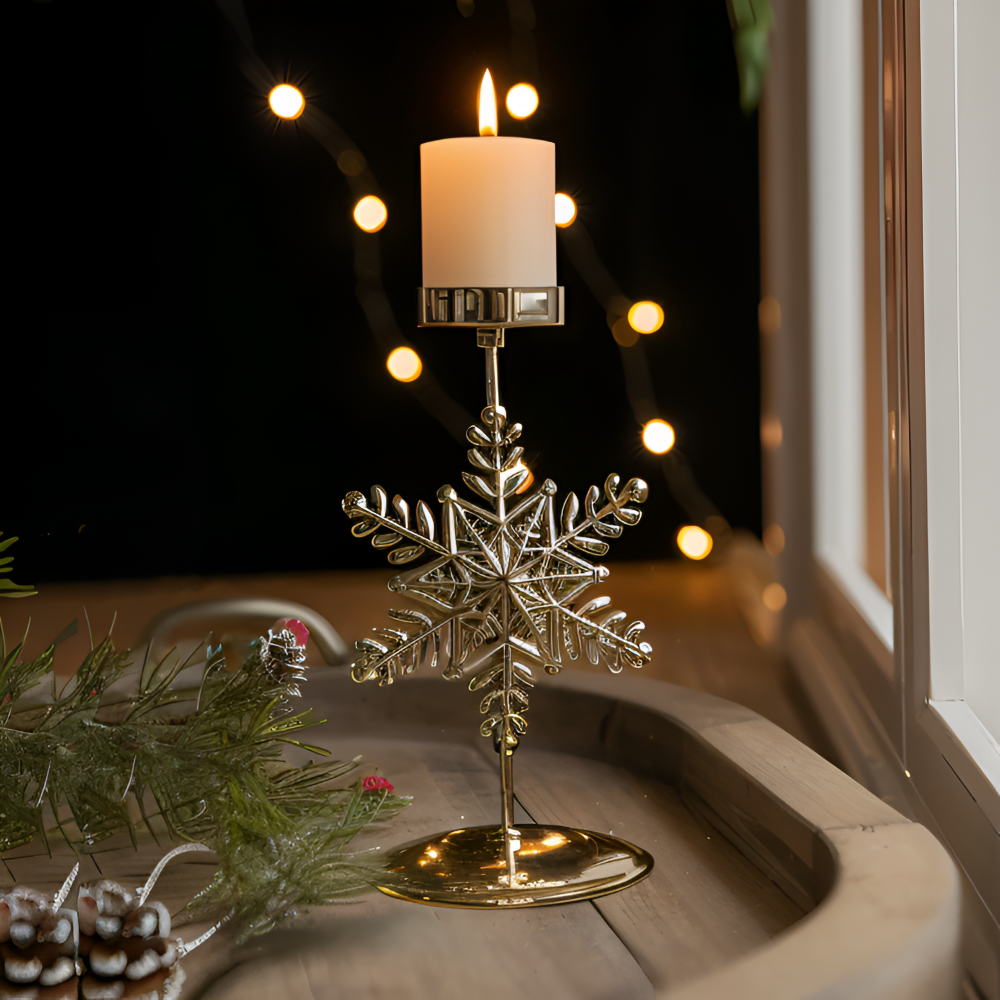 Vintage Goldene Weihnachtskerzenhalter – Stimmungsvolle Dekorative Tischdekoration