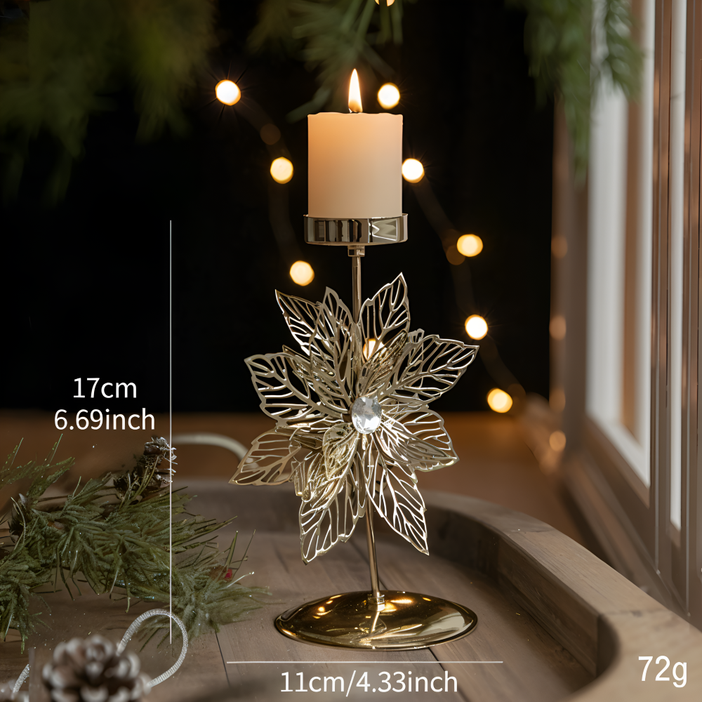 Vintage Goldene Weihnachtskerzenhalter – Stimmungsvolle Dekorative Tischdekoration