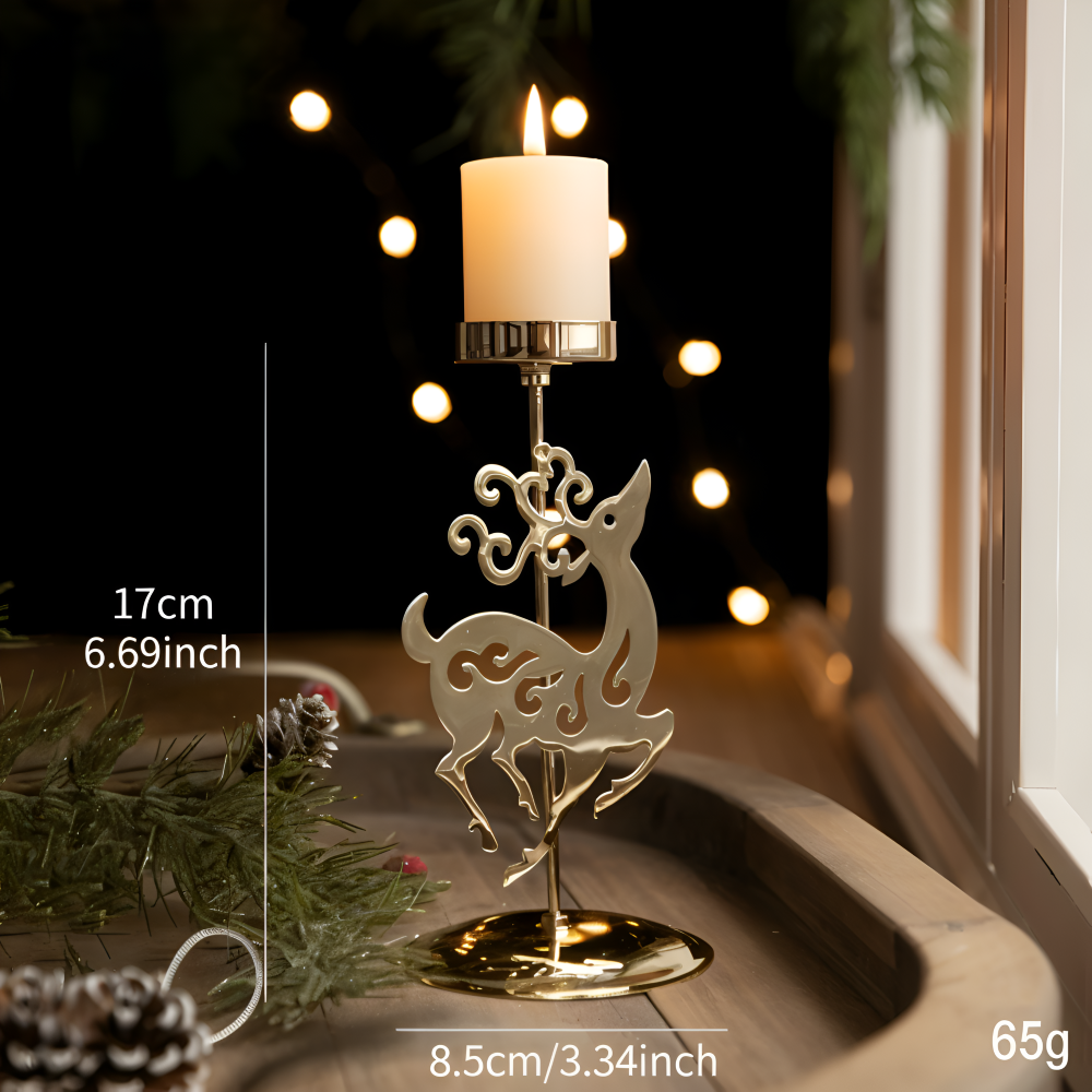 Vintage Goldene Weihnachtskerzenhalter – Stimmungsvolle Dekorative Tischdekoration