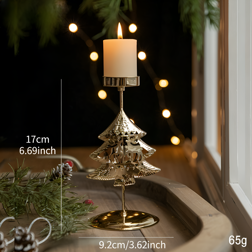 Vintage Goldene Weihnachtskerzenhalter – Stimmungsvolle Dekorative Tischdekoration