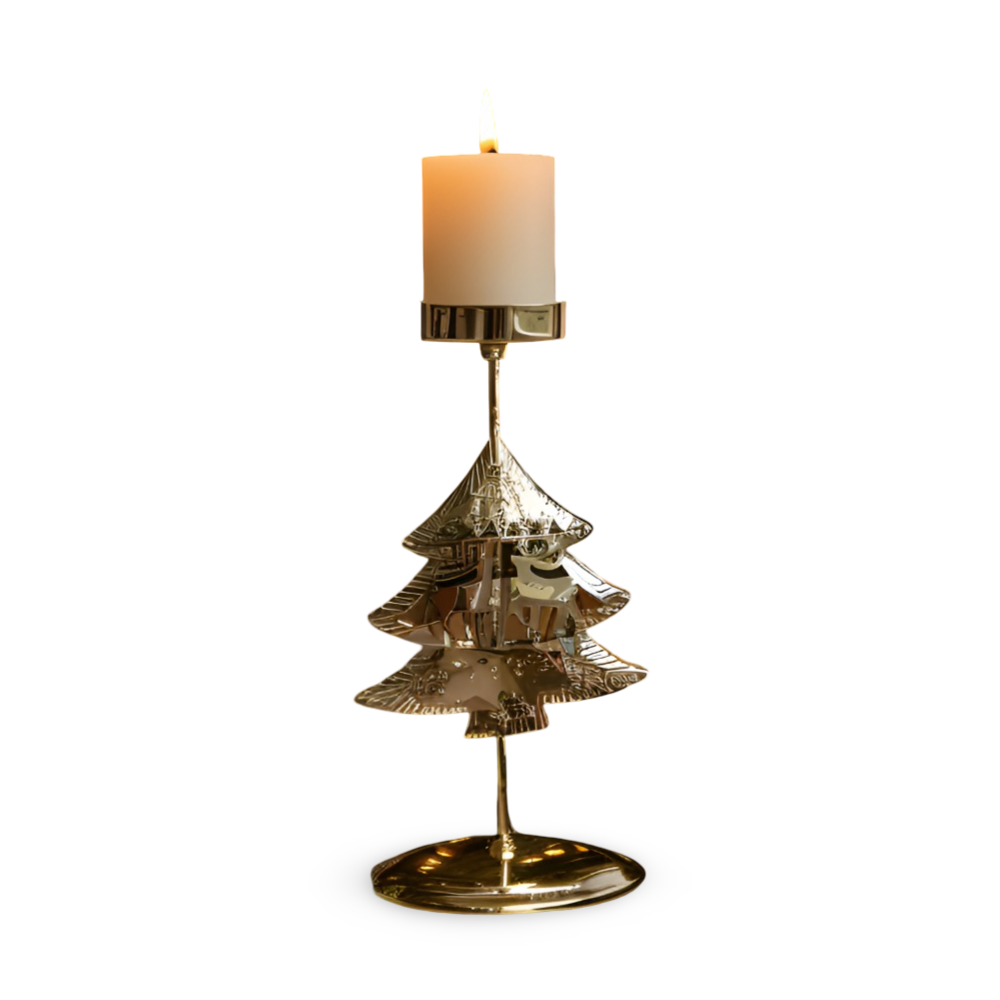 Vintage Goldene Weihnachtskerzenhalter – Stimmungsvolle Dekorative Tischdekoration