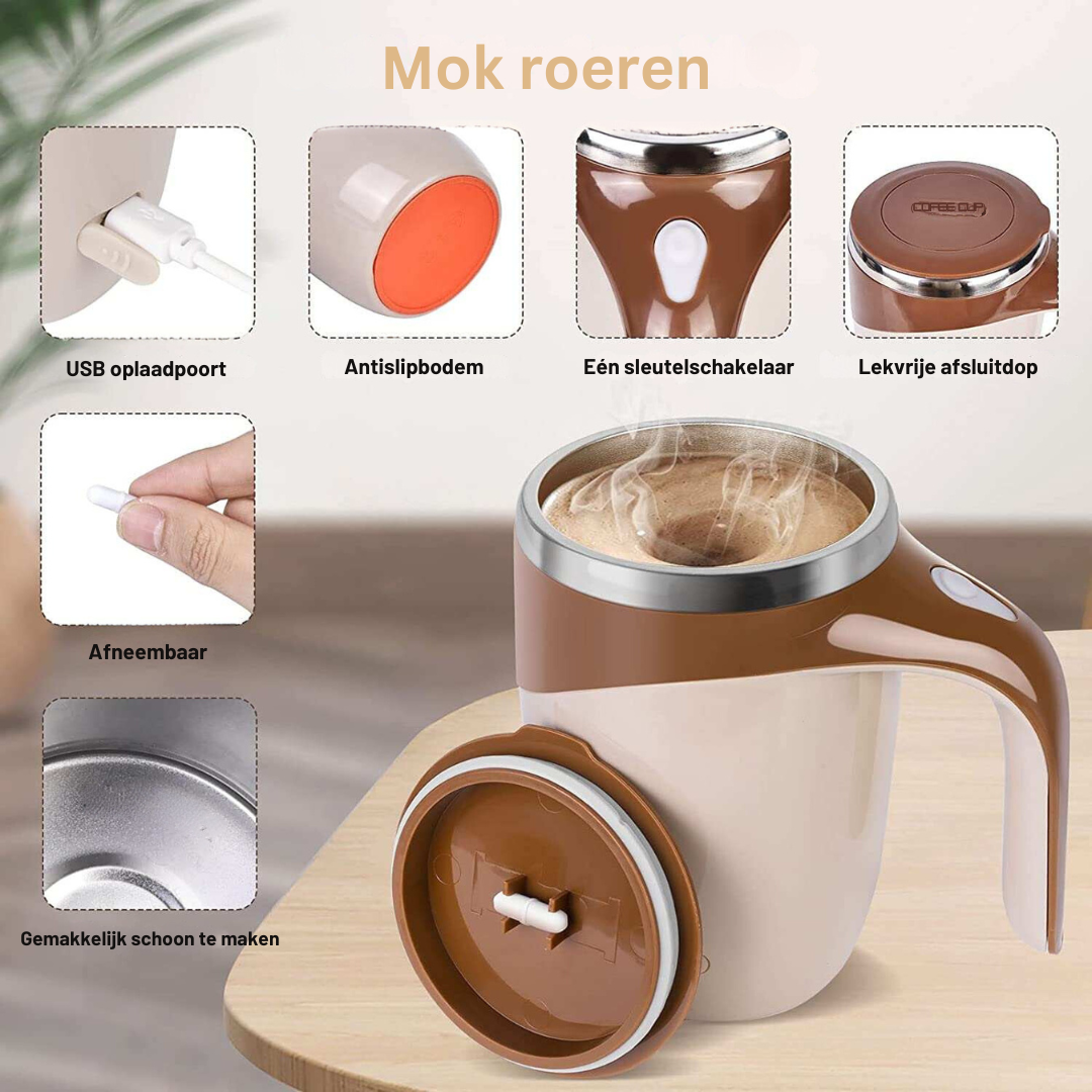 Selbstrührende Reisebecher 380 ml mit USB-Mixer – Elektrischer Kaffee- und Proteinshaker