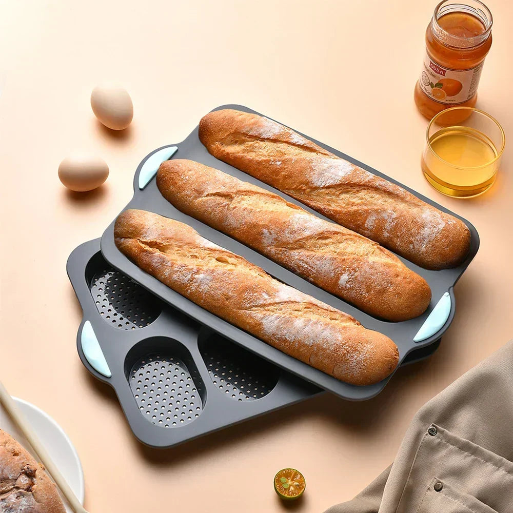 Silicon Baguette Backform mit Antihaftbeschichtung – Flexible Brotbackform