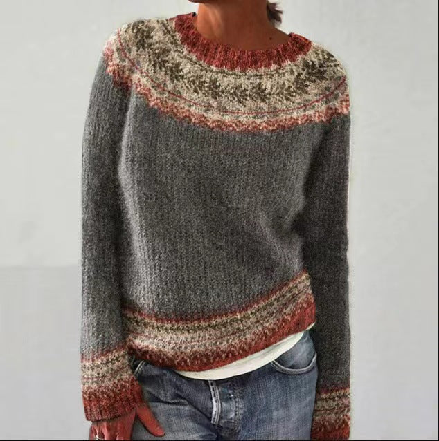 Damen Vintage Strickpullover mit Retro-Design
