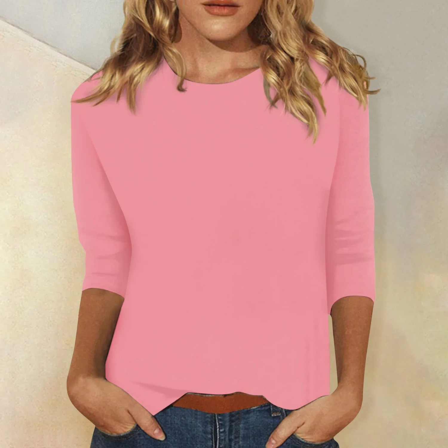 Langärmliges T-Shirt mit Rundhalsausschnitt für Damen | Ideal für alle Jahreszeiten