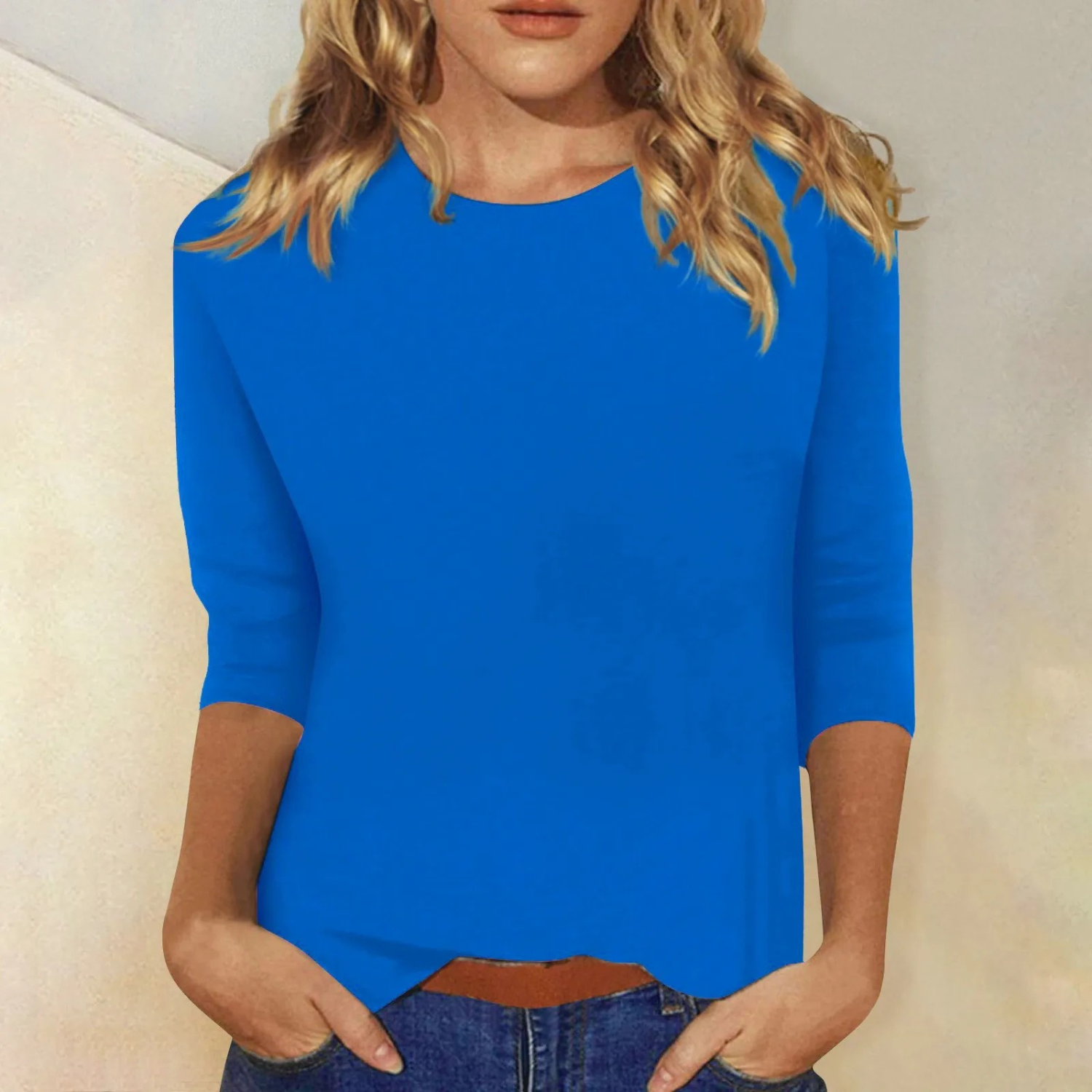 Langärmliges T-Shirt mit Rundhalsausschnitt für Damen | Ideal für alle Jahreszeiten