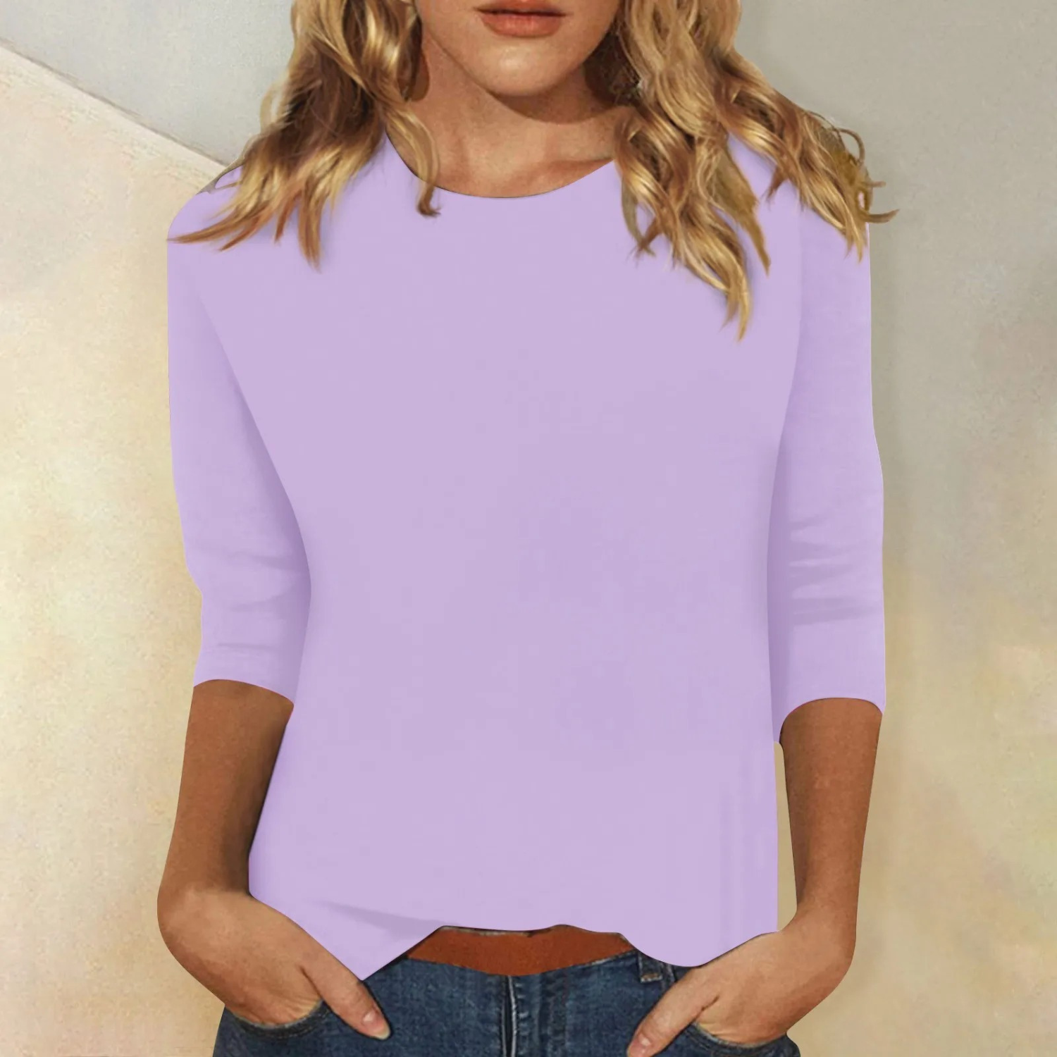 Langärmliges T-Shirt mit Rundhalsausschnitt für Damen | Ideal für alle Jahreszeiten