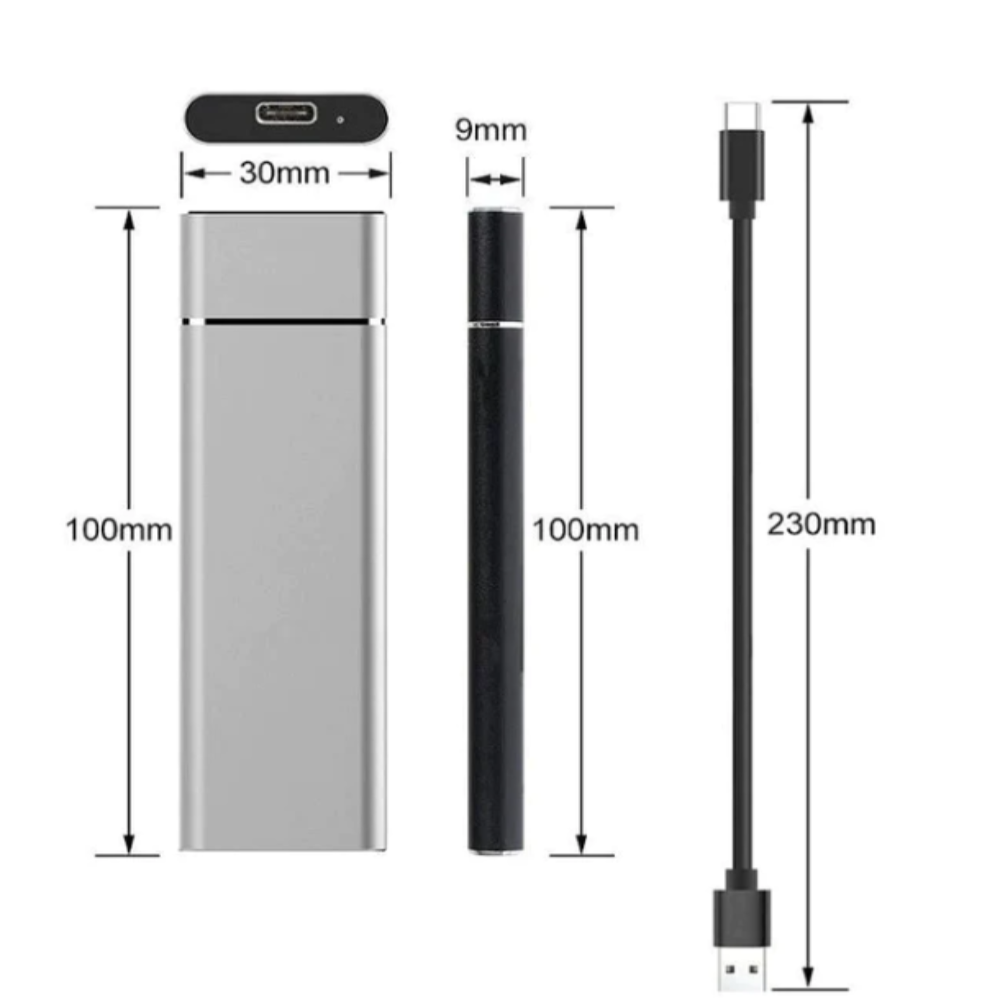 DataVault 8TB tragbare externe Festplatte aus Aluminium mit hoher Übertragungsgeschwindigkeit