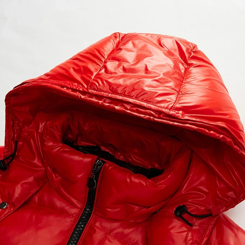 Glänzende Daunenjacke Damen – Leichte Wasserabweisende Winterjacke mit Luxuswärme
