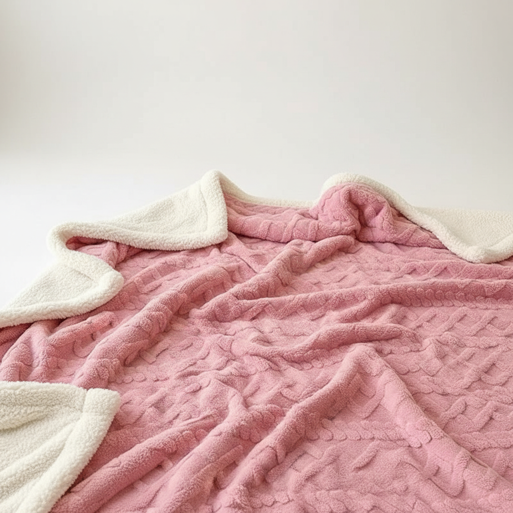 WarmThuis Winterdecke – Luxuriöse Lammwoll-Fleece-Decke mit beidseitigem Design