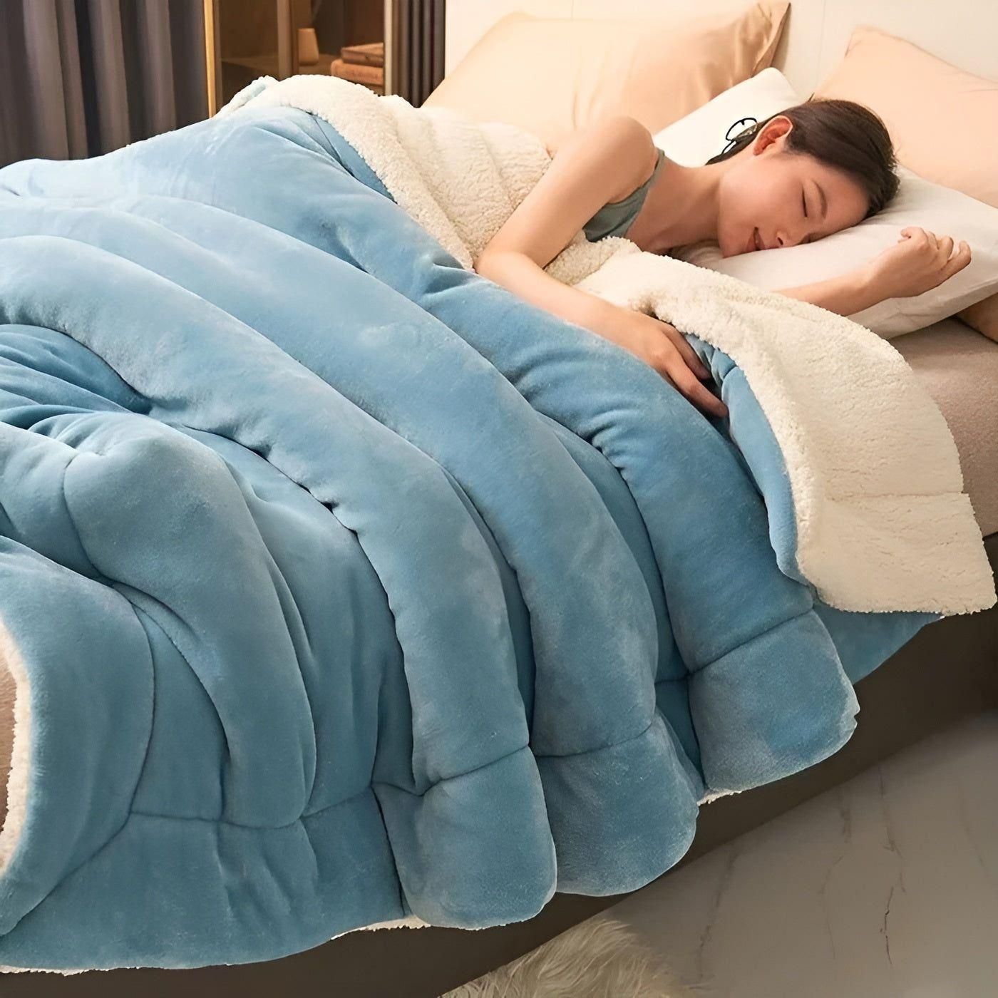 Doppelschicht Fleece Decke – Gemütlicher Warmer Komfort für Sofa und Bett, Weich und Langlebig, Maschinenwaschbar, Perfekt zum Einkuscheln