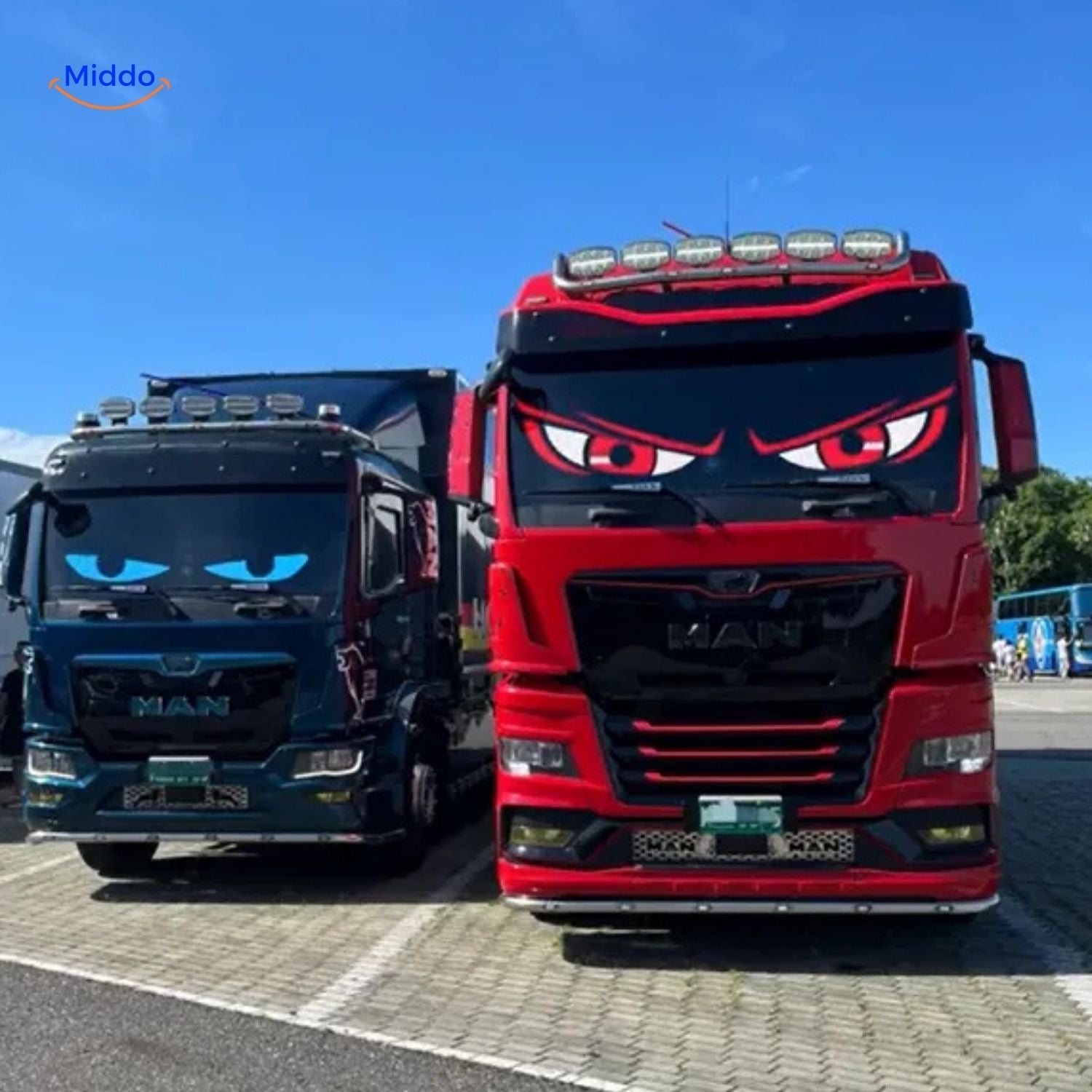 DriveVision LED-Display | Anpassbares Teufelsaugen-Design für Lkw und Auto