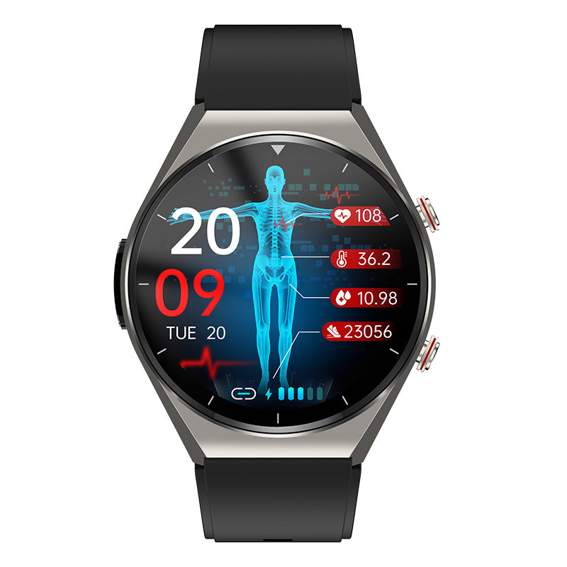 Blutzuckermessung mit einem Klick|Blutzucker Blutdruck EKG|EKG HRV Herzfrequenzüberwachung Smart Health Uhr