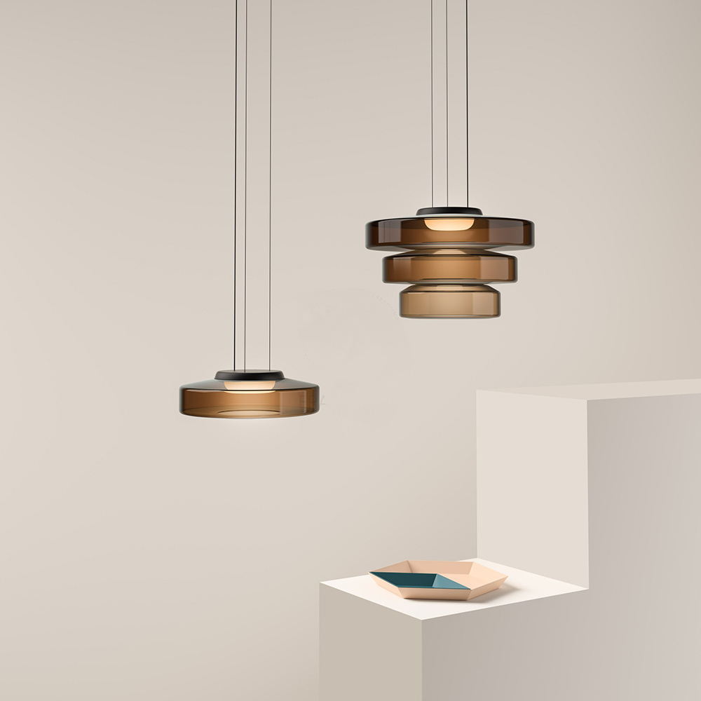 Glas Pendelleuchte im Bauhaus-Stil