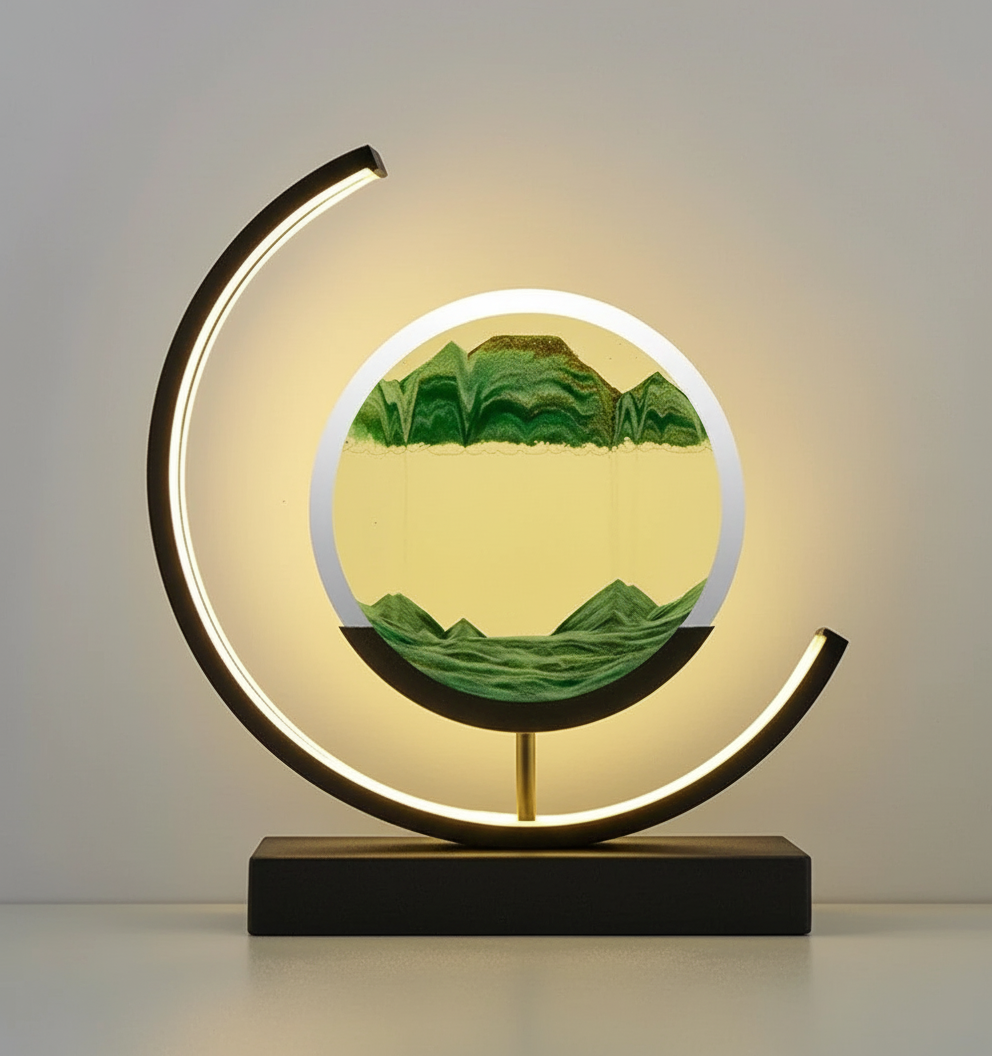 DuneGlow Tischlampe – Handgefertigte Stimmungsleuchte mit Beruhigendem Licht und Modernem Design