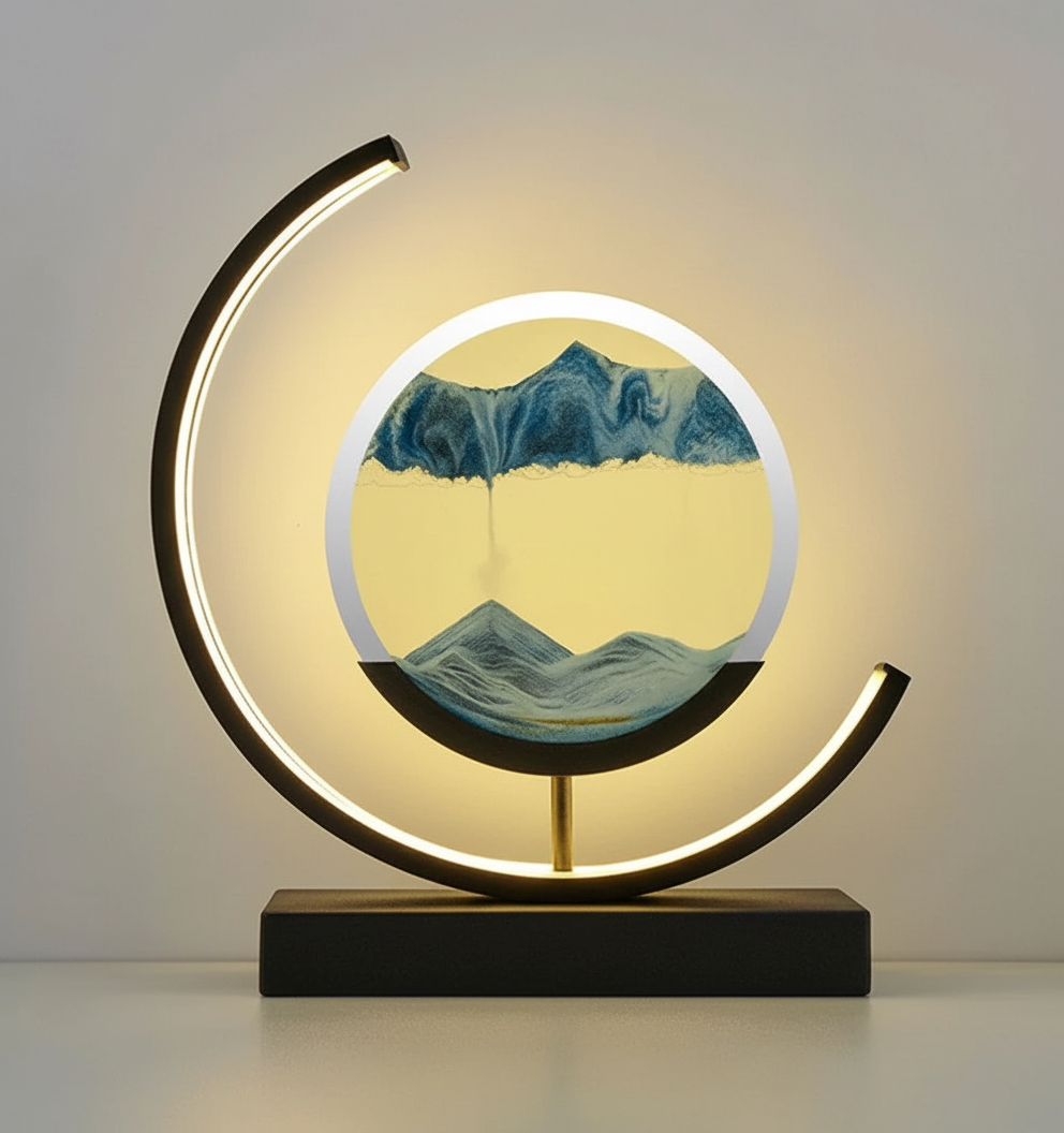 DuneGlow Tischlampe – Handgefertigte Stimmungsleuchte mit Beruhigendem Licht und Modernem Design