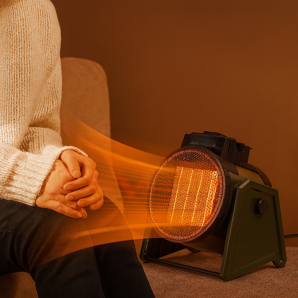 Elektrischer Raumheizer mit Thermostat – 2 Heizstufen