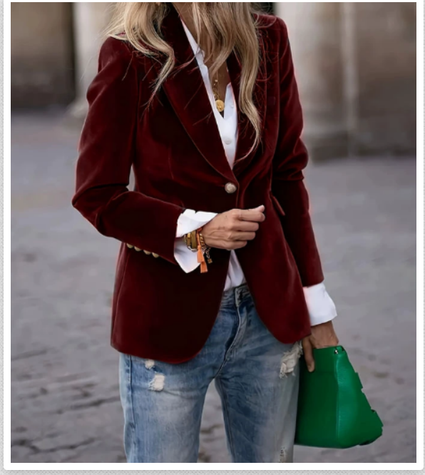 VelvetChic – Eleganter Blazer | Luxuriöser Samtblazer für stilvolle Raffinesse