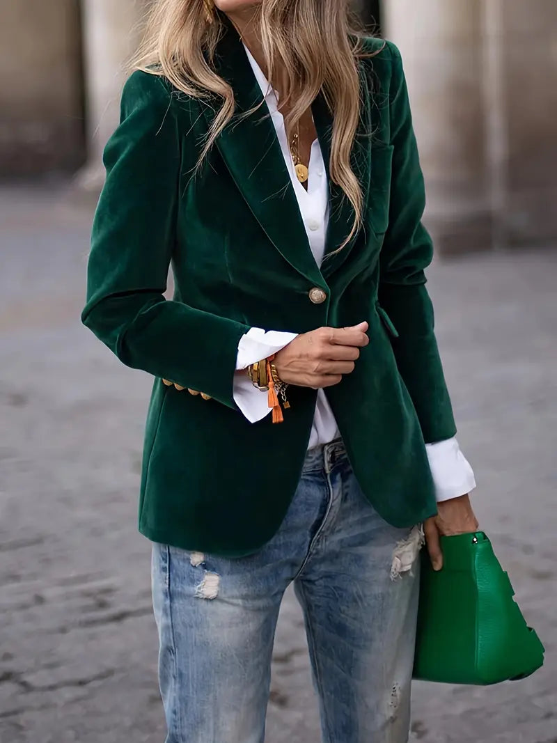 VelvetChic – Eleganter Blazer | Luxuriöser Samtblazer für stilvolle Raffinesse