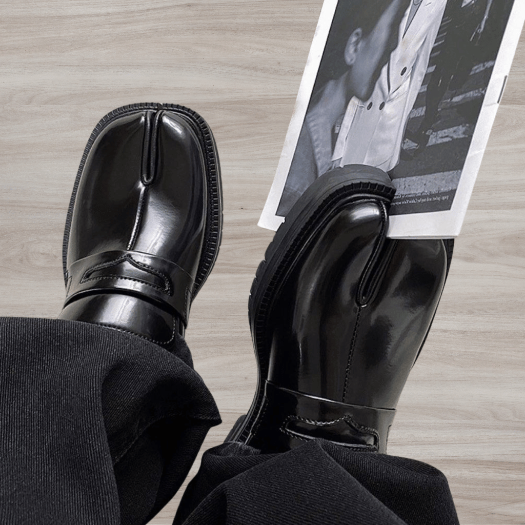 Elegante Herren Schuhe mit geschnittenen Zehen und dicker Sohle