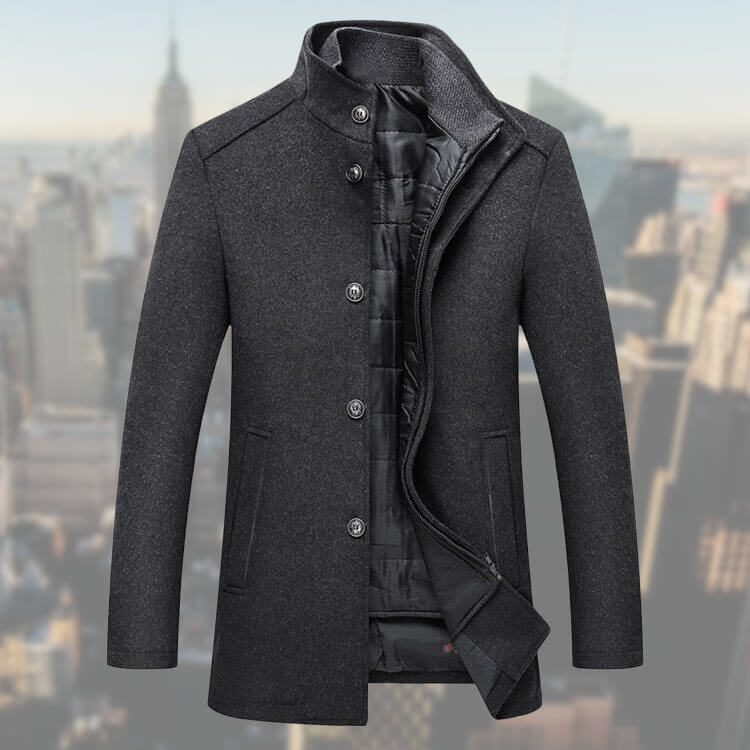 Winterjacke mit Knopfverschluss für Herren | Geeignet für formelle Anlässe und den täglichen Gebrauch