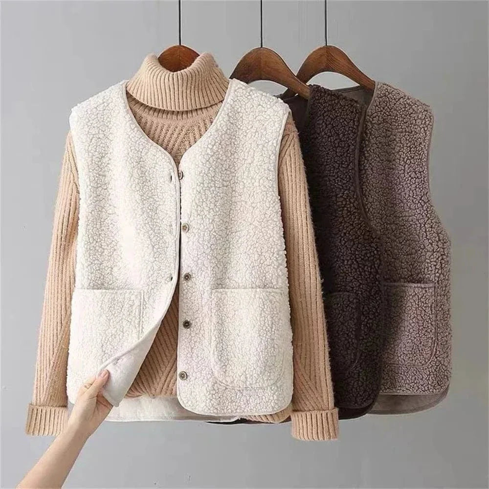 Ärmellose Knopfweste für Frauen | Ideal zum Layering im Herbst und Winter