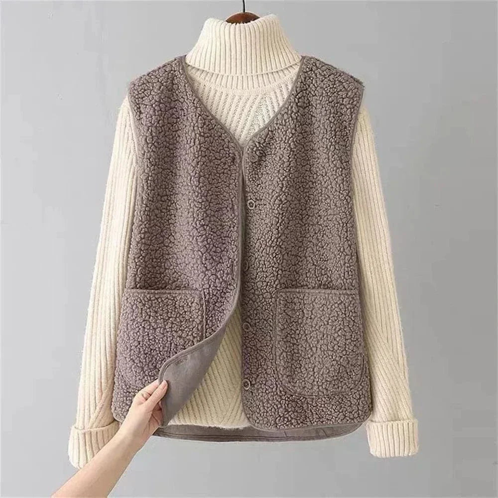 Ärmellose Knopfweste für Frauen | Ideal zum Layering im Herbst und Winter