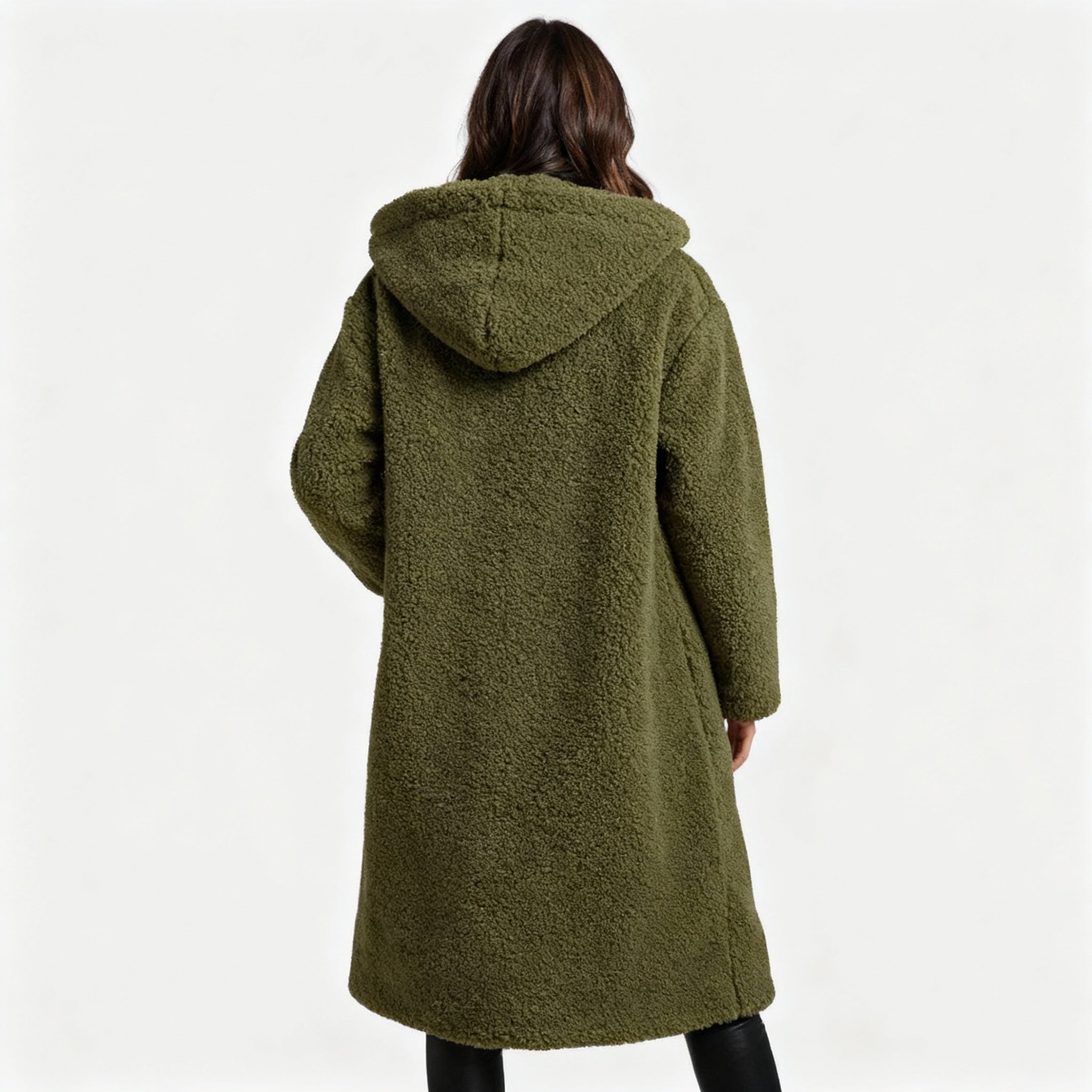 Damen Teddy Mantel mit Kapuze | Heidi-Mode