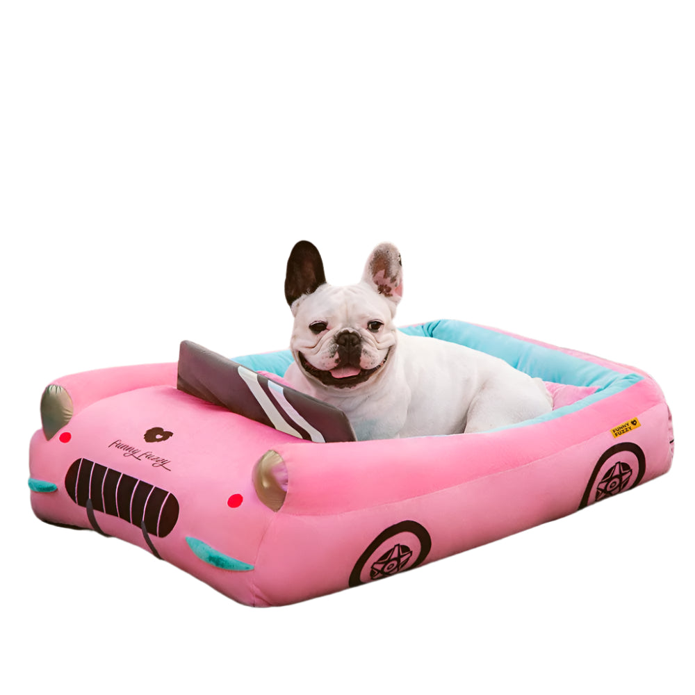 FurElegance Klassisches Umwandelbares Rennwagenbett | Luxuriöses Bolster-Hundebett für stilvollen Komfort und Unterstützung
