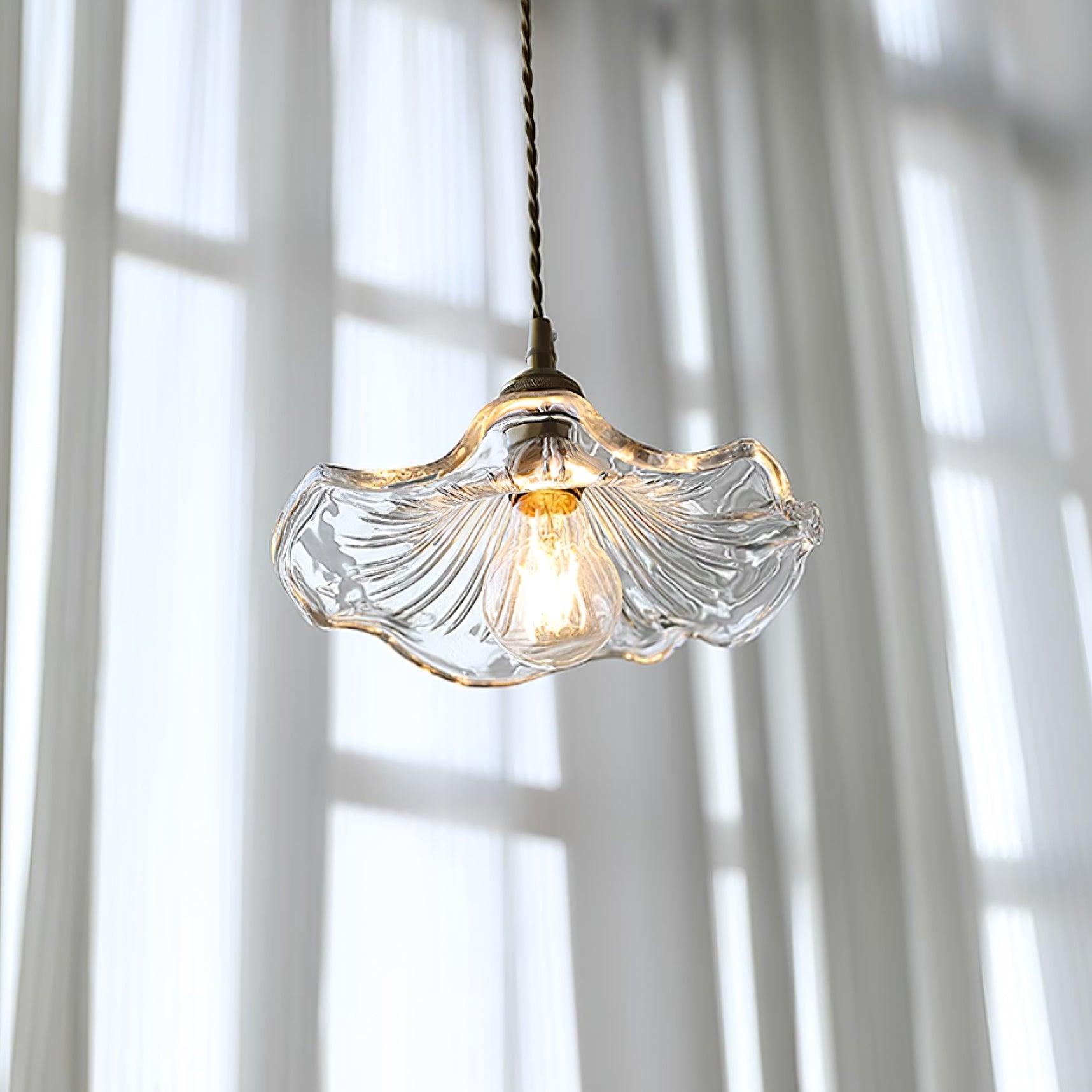 Blumen Glas Pendelleuchte