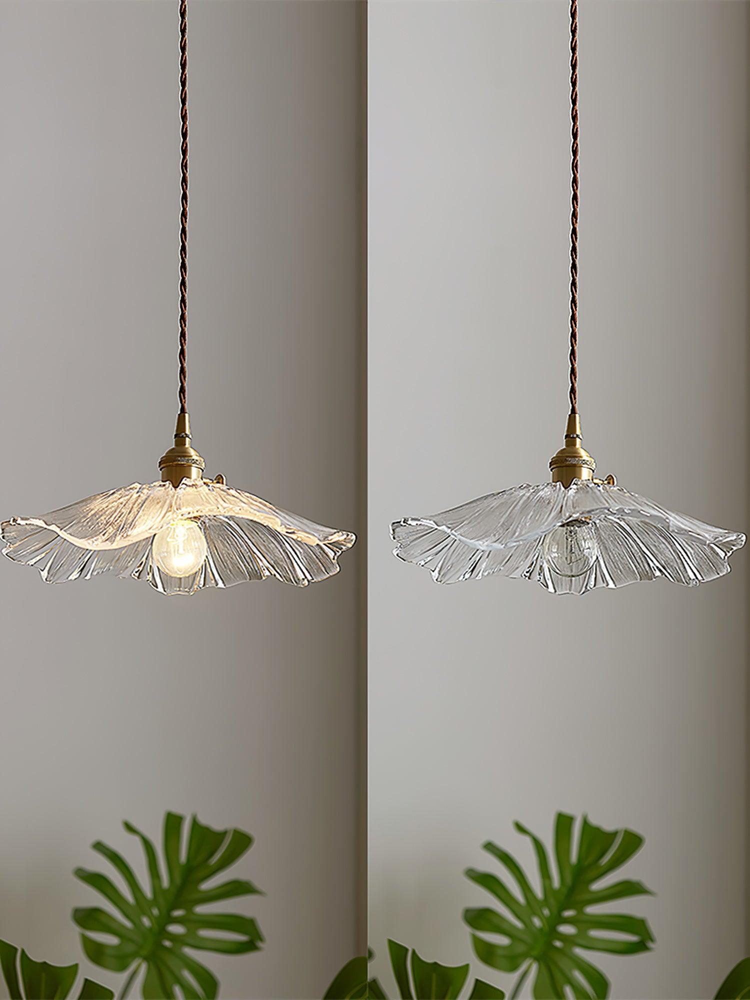 Blumen Glas Pendelleuchte