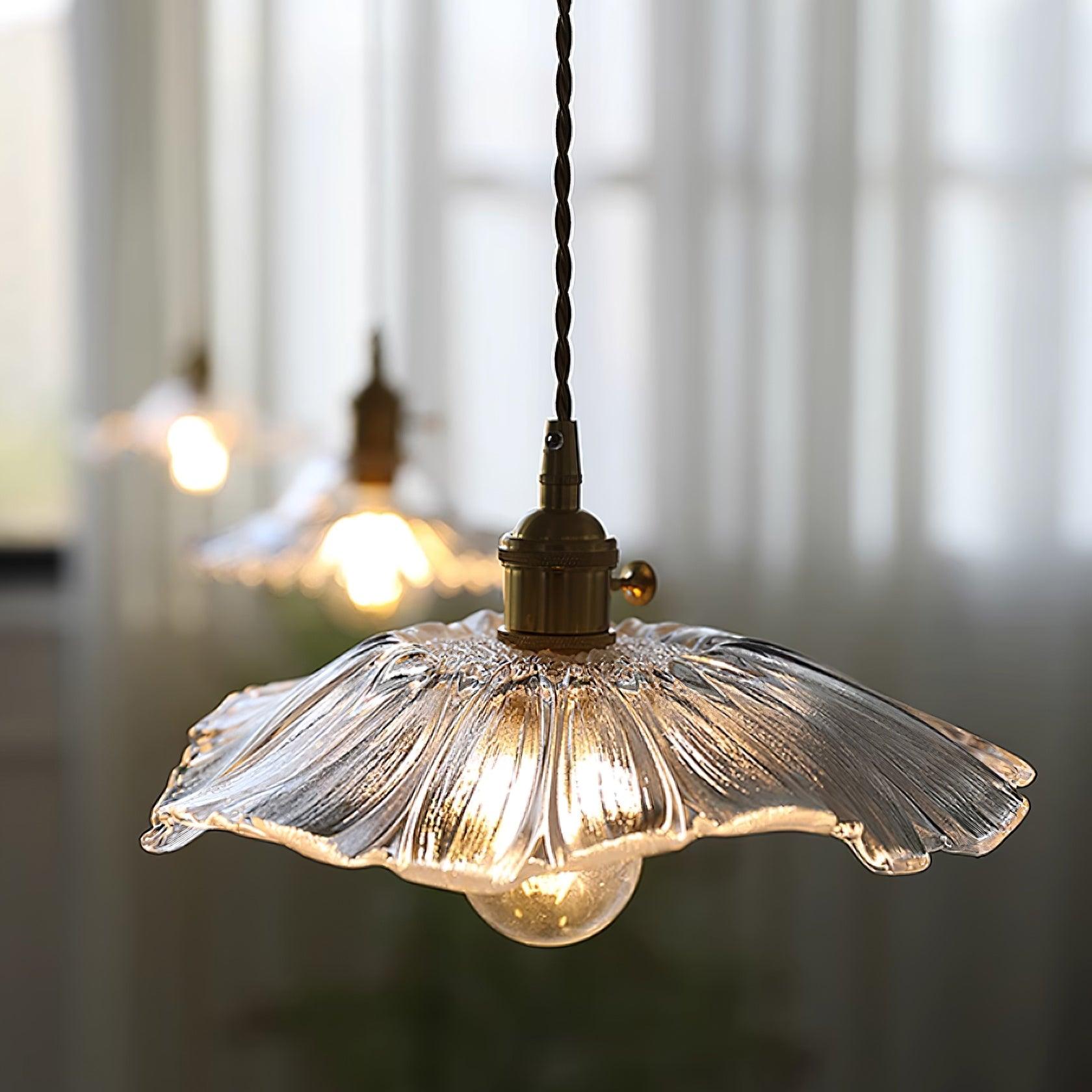 Blumen Glas Pendelleuchte